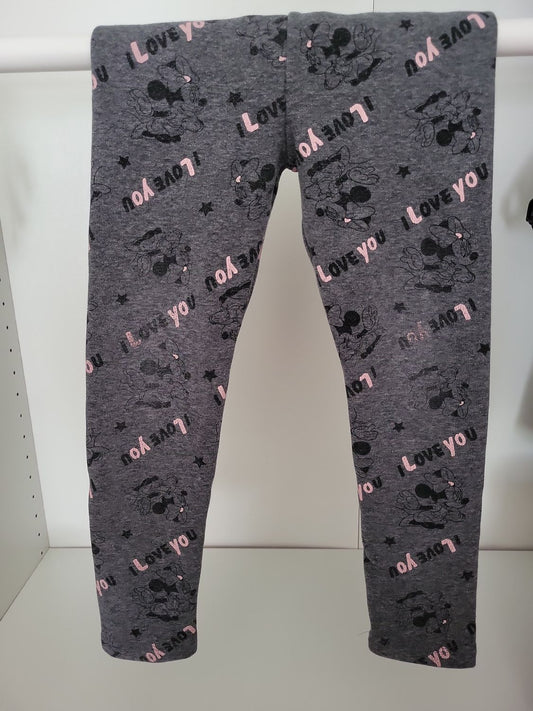 Minnie Mouse Leggings grau mit Love You Print