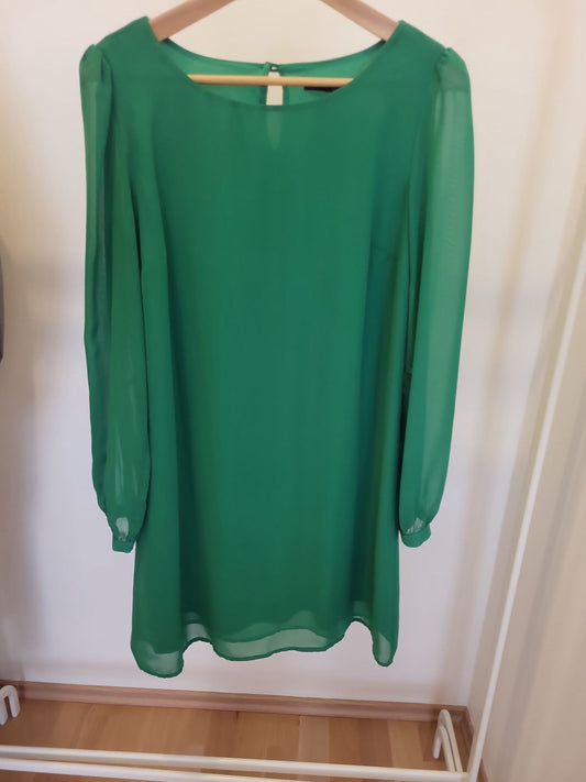 Atmosphere Grünes Chiffon-Kleid mit Gürtel - Größe 38