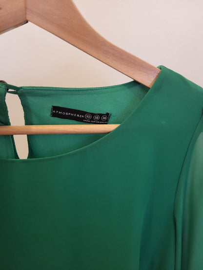 Atmosphere Grünes Chiffon-Kleid mit Gürtel - Größe 38
