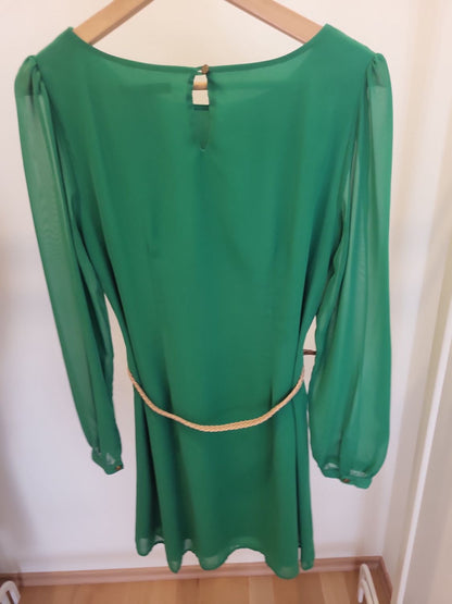 Atmosphere Grünes Chiffon-Kleid mit Gürtel - Größe 38