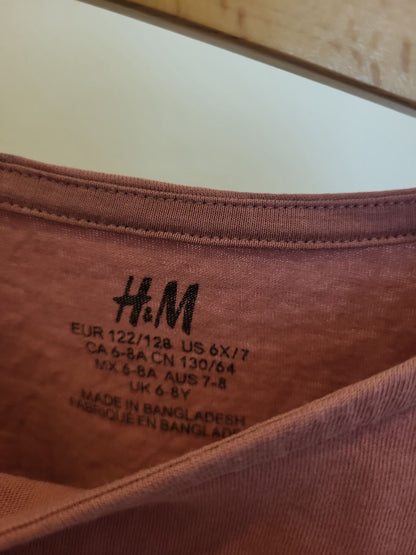 H&M Kleider Set 122/128 - Braun mit Punkten & Rosa
