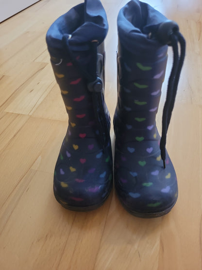 Gummistiefel Kinder Herzmuster LED-Sohle Regenstiefel bunt 25/26
