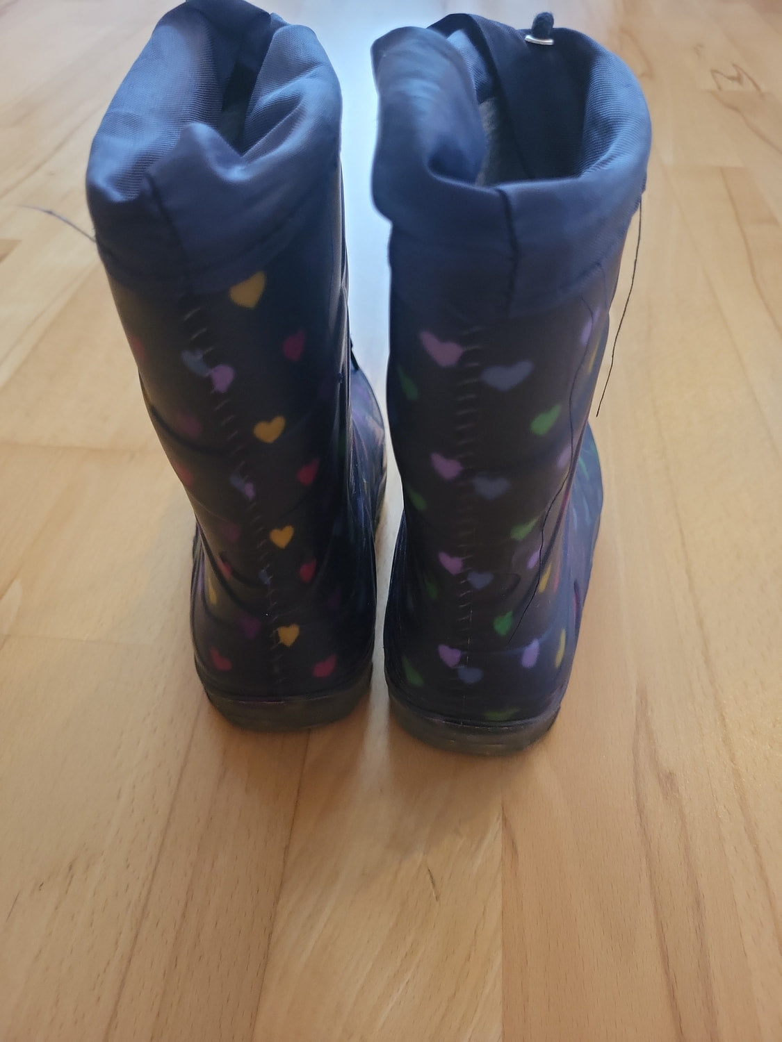 Gummistiefel Kinder Herzmuster LED-Sohle Regenstiefel bunt 25/26
