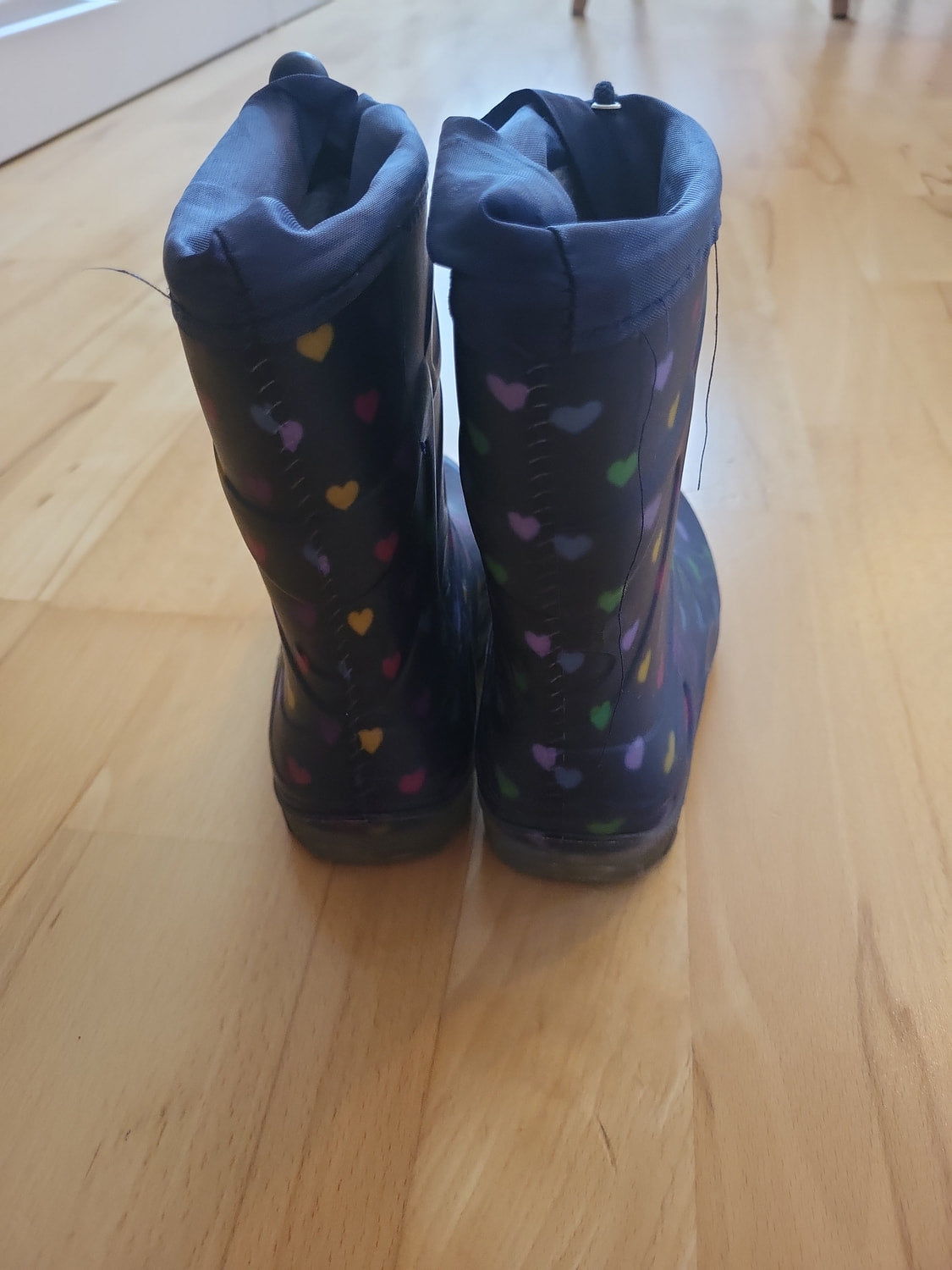 Gummistiefel Kinder Herzmuster LED-Sohle Regenstiefel bunt 25/26