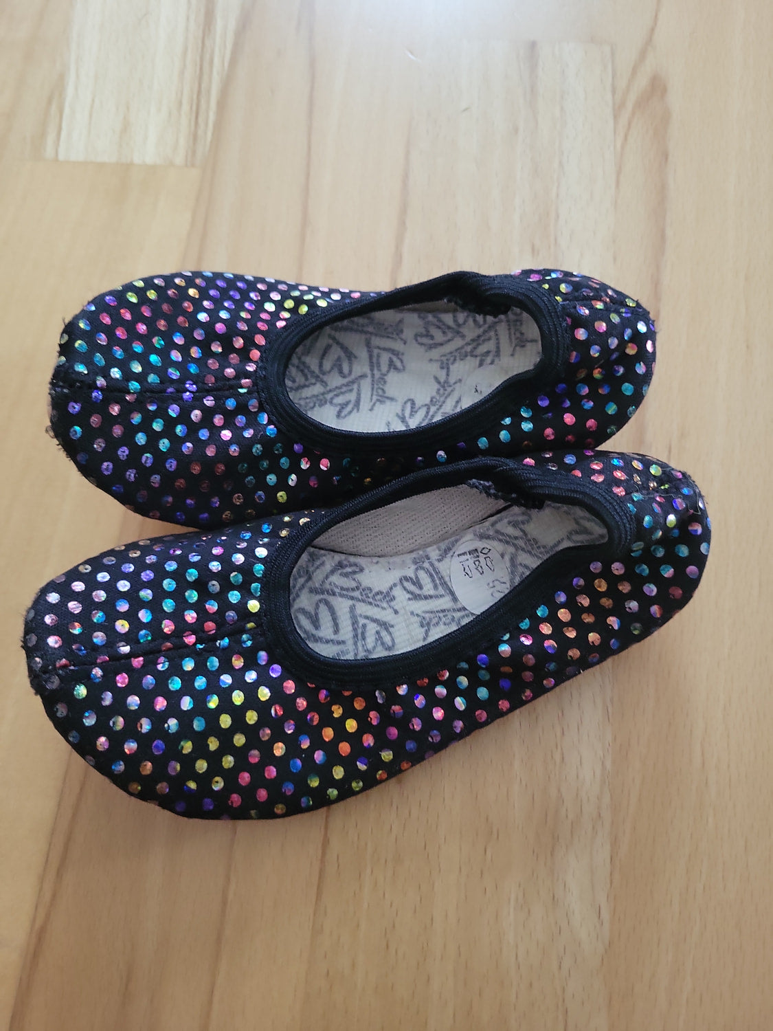 Gymnastikschuhe Größe 25 Schwarz Bunt Glitzer Mädchen Tanzschuhe