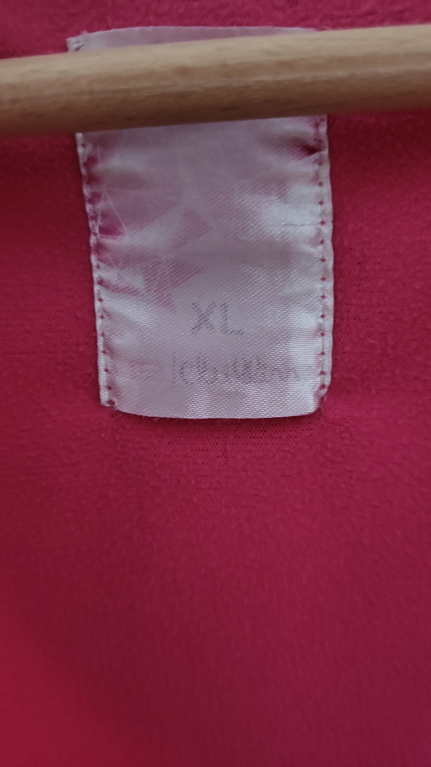 Damen Sport-Kapuzenjacke Colorblock Pink/Grau/Weiß – Größe XL