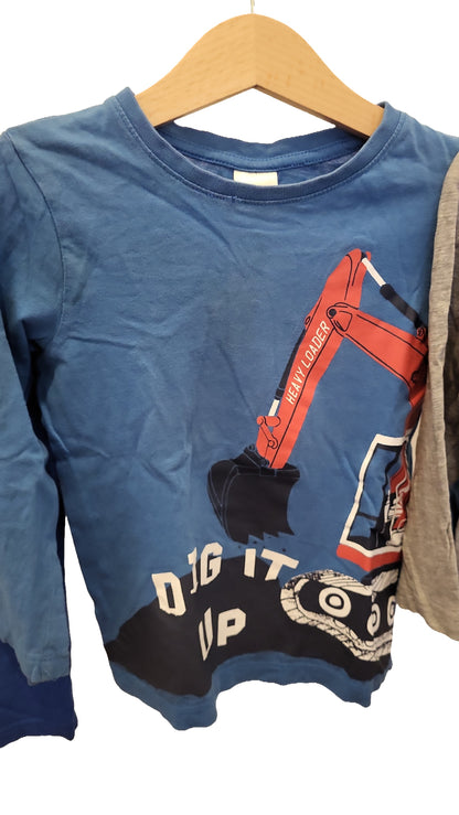 3er Set Langarmshirts - Dino, Bagger & Paw Patrol