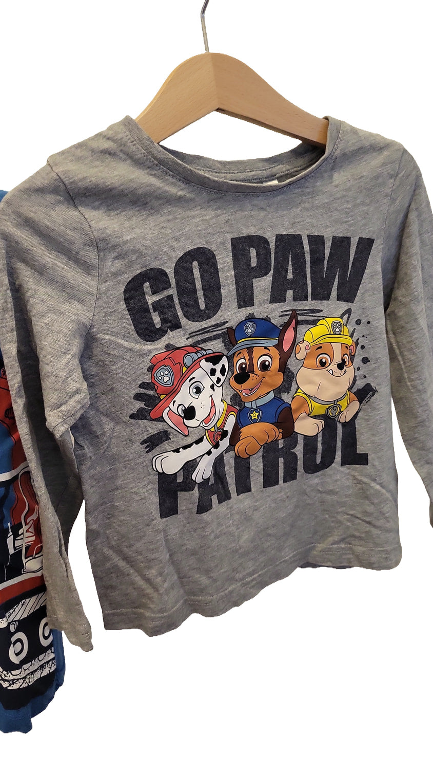 3er Set Langarmshirts - Dino, Bagger & Paw Patrol