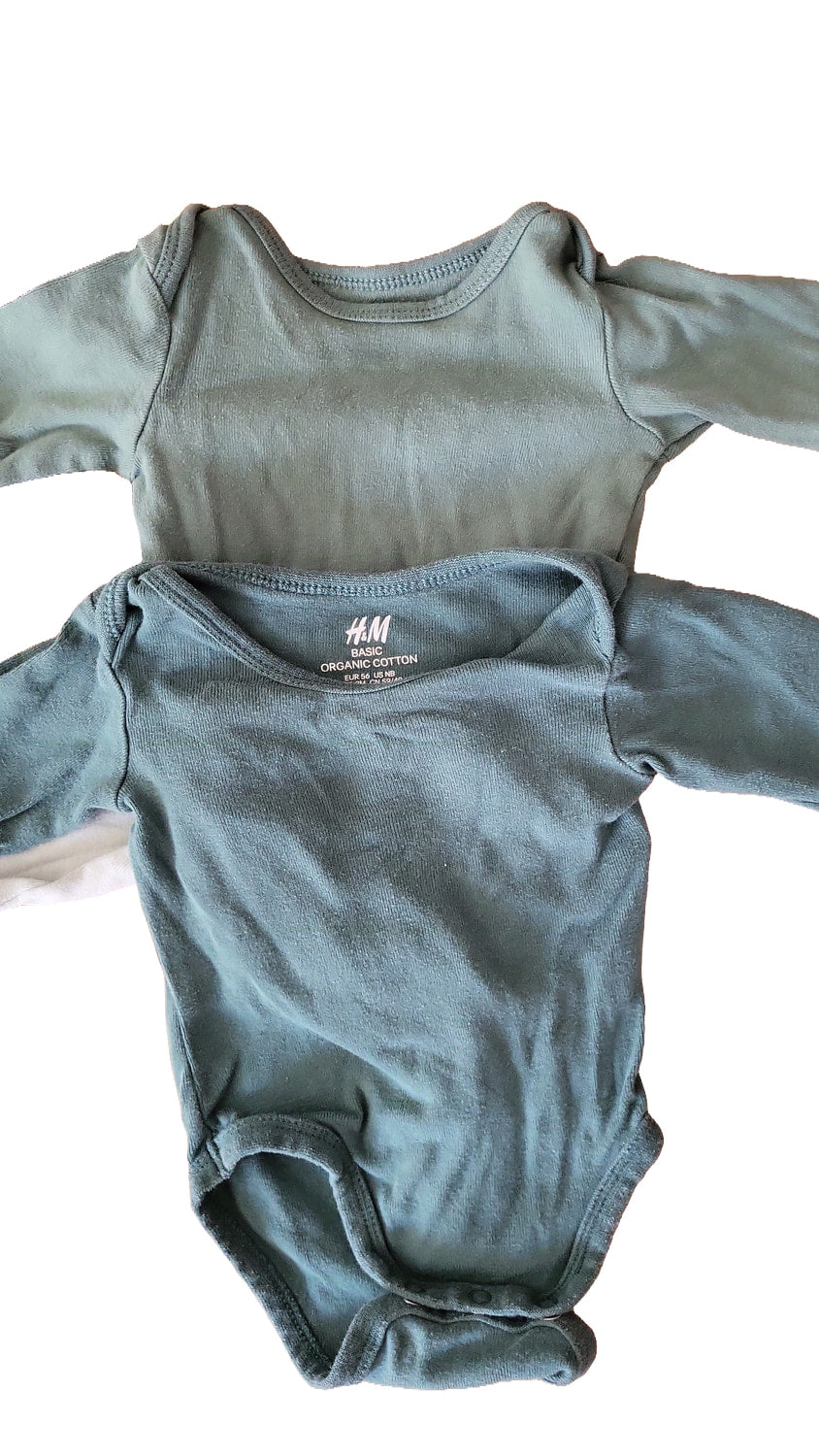 H&M Baby Body Set 56 Mehrfarbig Bio-Baumwolle Langarm 5er Pack