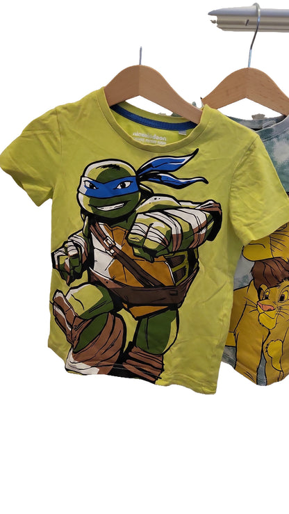 H&M T-Shirt Set 98-104 Multi Ninja Turtles Lion King Paw Patrol