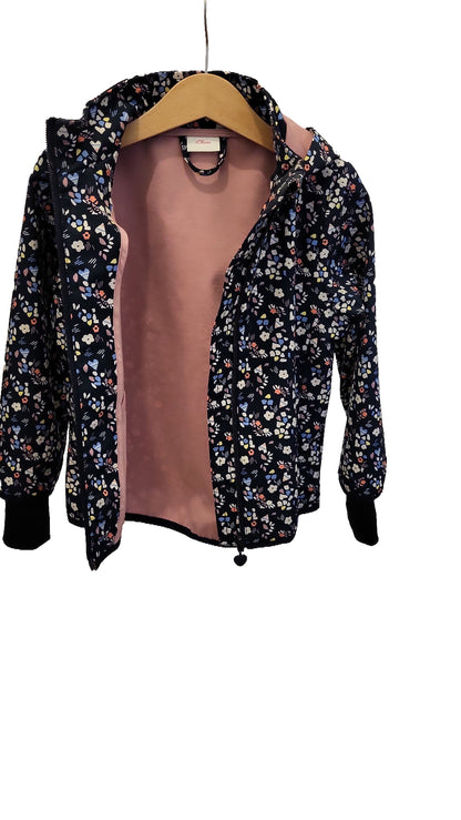 s.Oliver Jacke 104 Blau Softshell Blumenmuster mit Kapuze