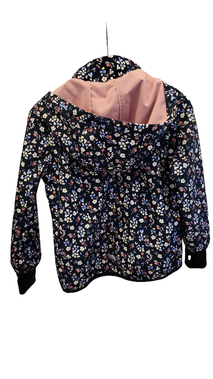 s.Oliver Jacke 104 Blau Softshell Blumenmuster mit Kapuze