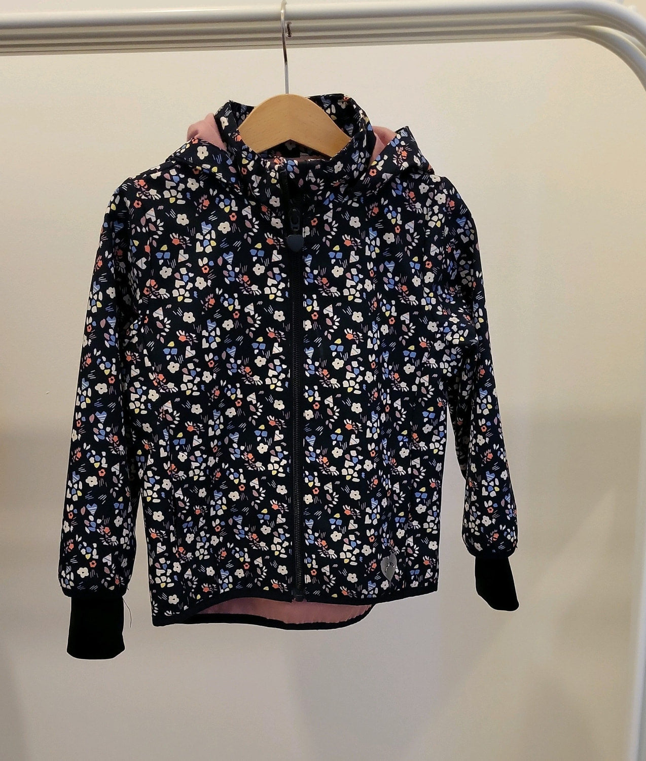 s.Oliver Jacke 104 Blau Softshell Blumenmuster mit Kapuze