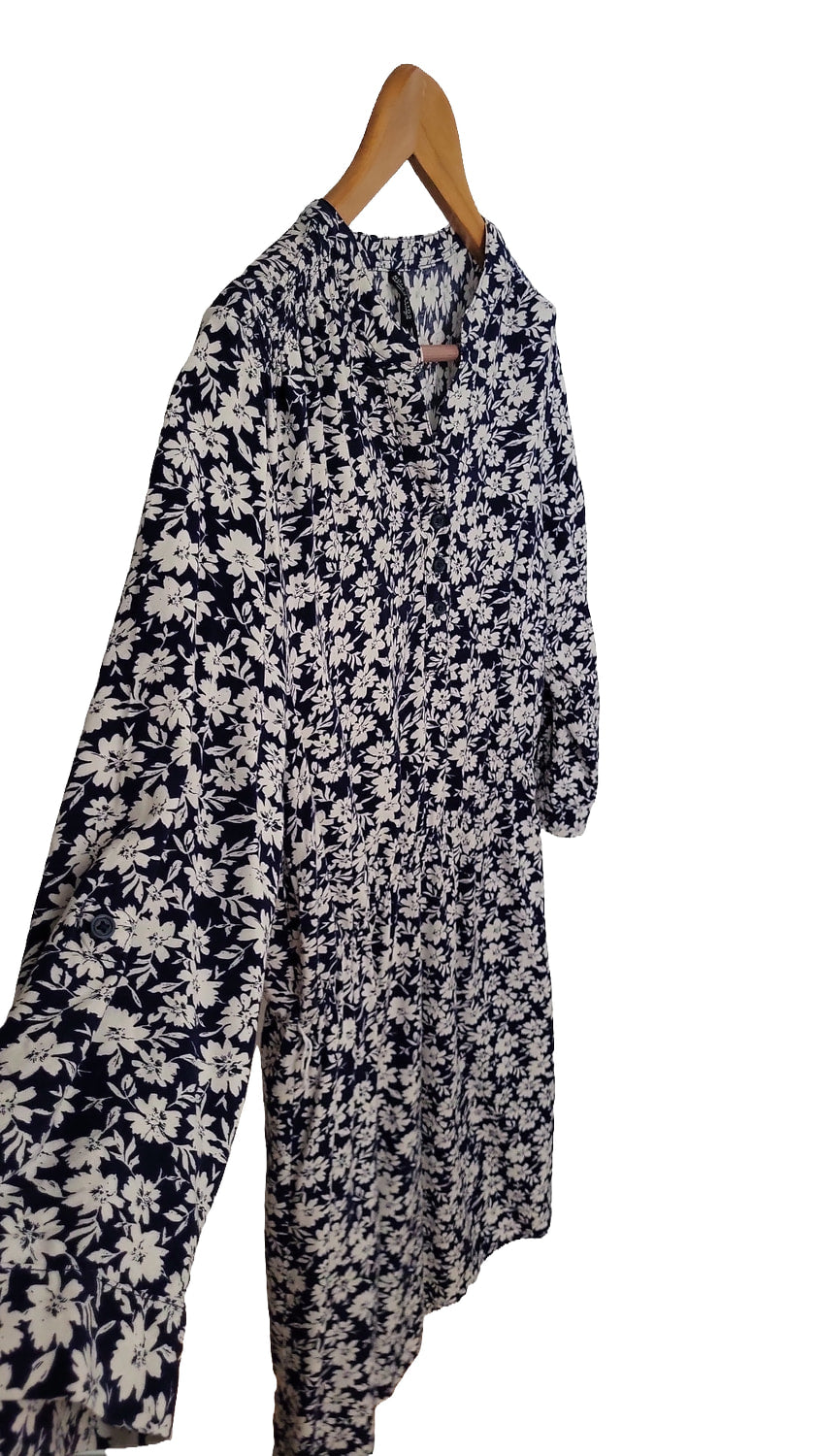 NKD Blumenkleid Midi Viskose - Größe M