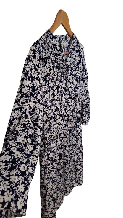 NKD Blumenkleid Midi Viskose - Größe M