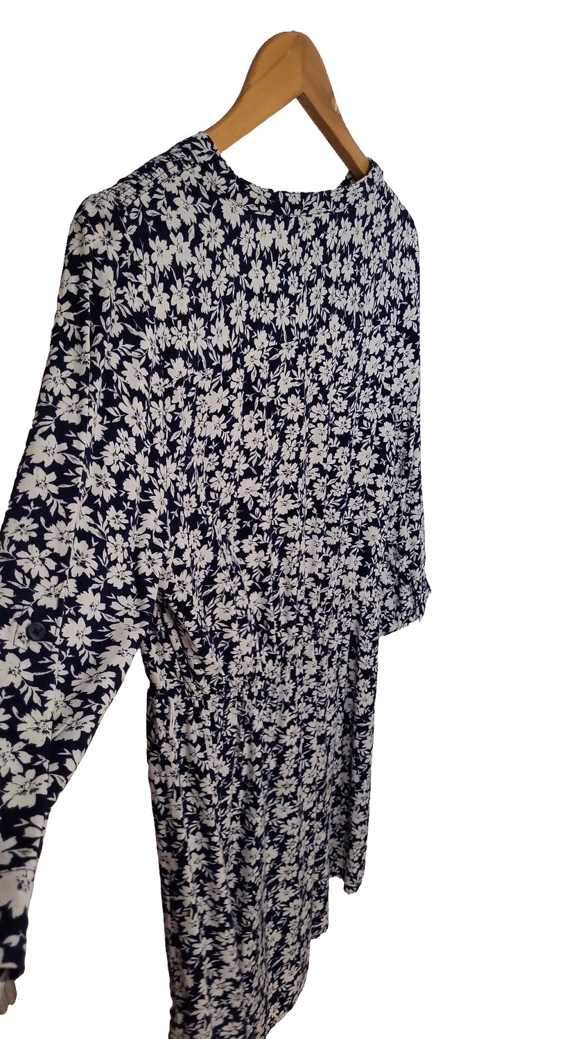 NKD Blumenkleid Midi Viskose - Größe M
