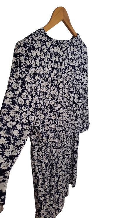 NKD Blumenkleid Midi Viskose - Größe M