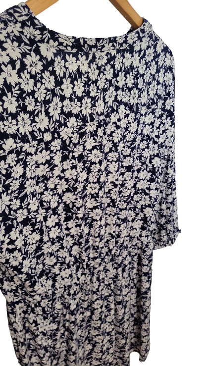 NKD Blumenkleid Midi Viskose - Größe M