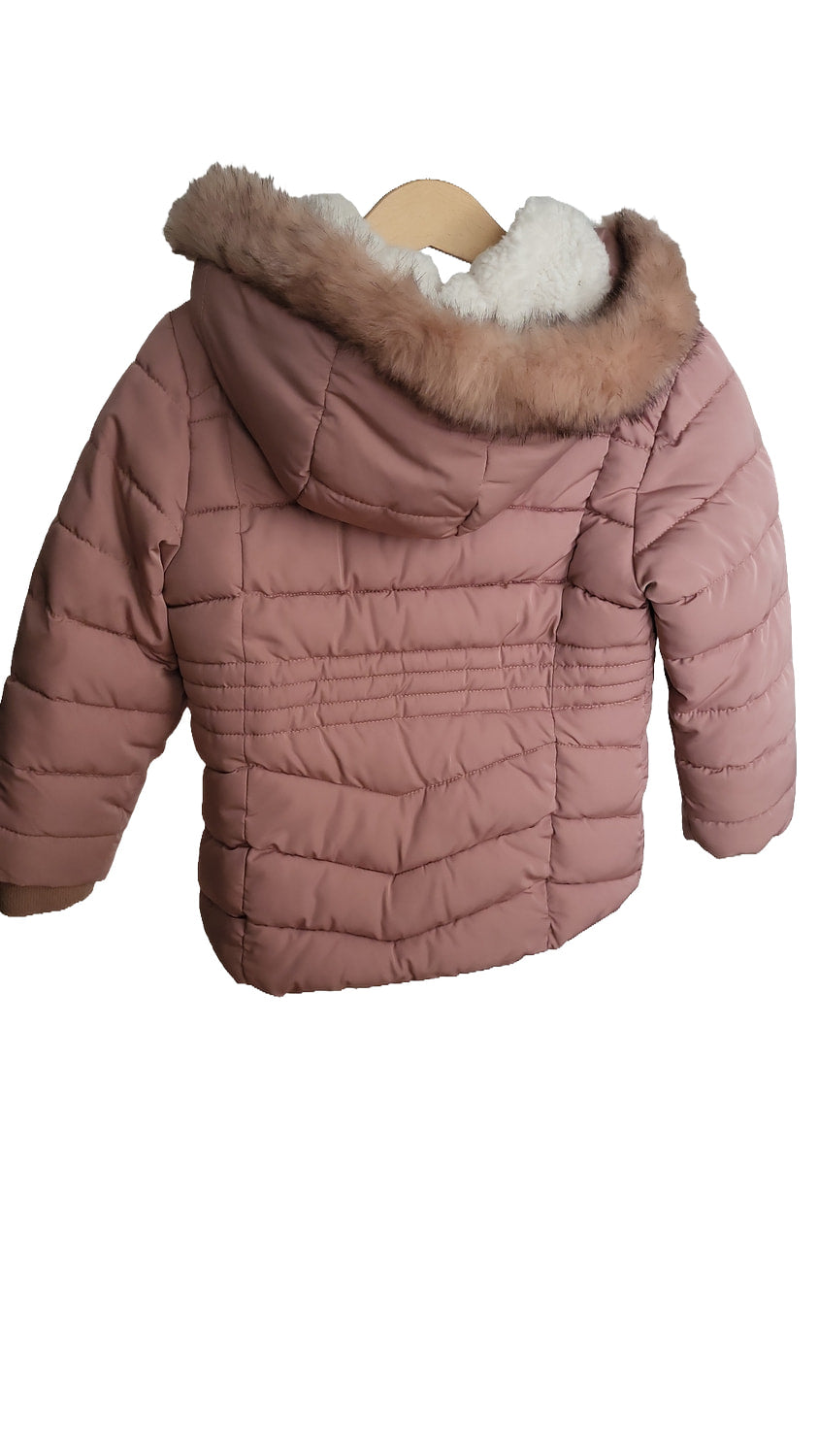Primark Winterjacke 92/ 98cm Rosa Mädchen Kapuze Kunstfell Gefüttert