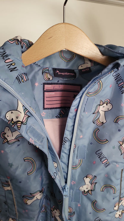 Impidimpi Regenjacke 86 92 Blau Einhorn Unicorn Kapuze