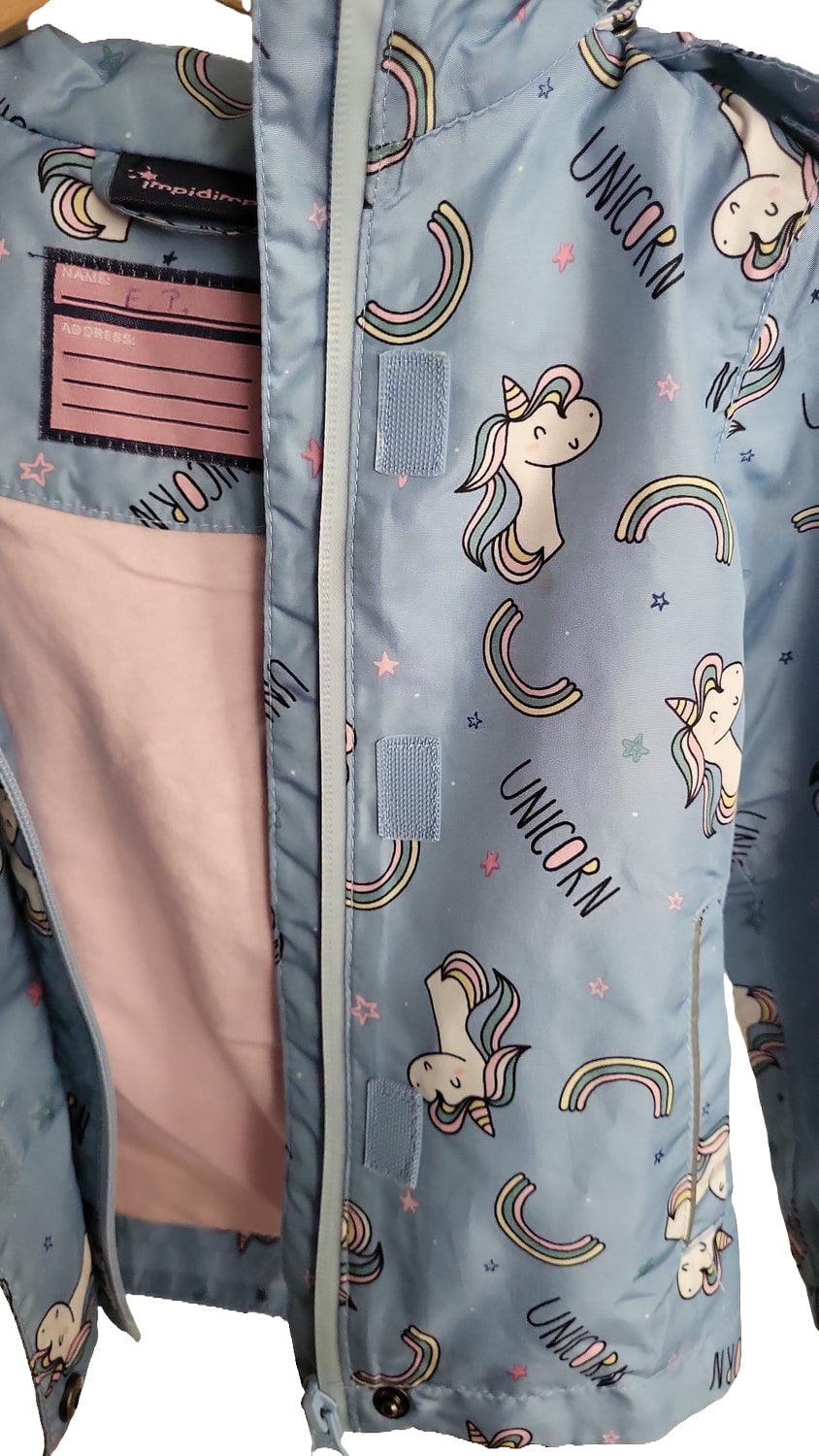 Impidimpi Regenjacke 86 92 Blau Einhorn Unicorn Kapuze