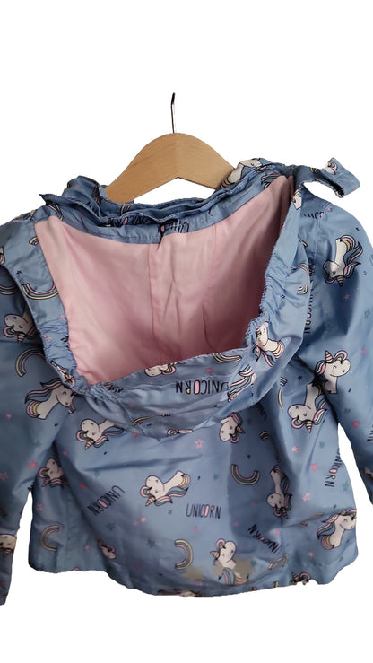 Impidimpi Regenjacke 86 92 Blau Einhorn Unicorn Kapuze