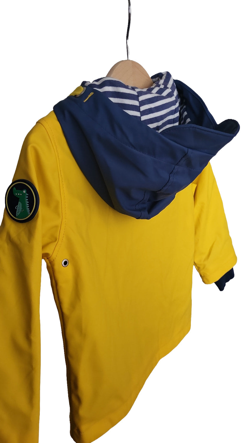 Impidimpi Kinder Übergangsjacke 86 92 Gelb Regenjacke gefüttert Kapuze Krokodil Softshell
