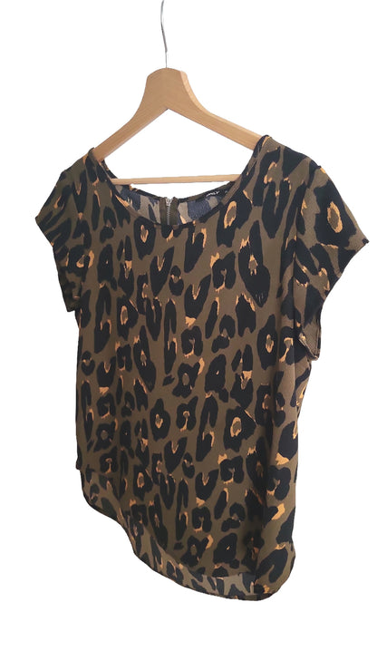ONLY Bluse Shirt mit Leopardenmuster - Größe 40 Leo