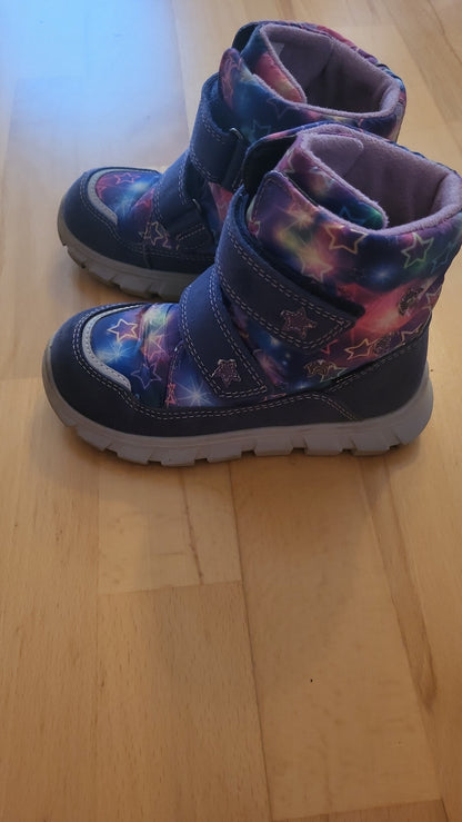Richter Kinder Winterstiefel Gr 26 Blau Lila Sterne blinkend Mädchen Sympatex Stiefel Boots
