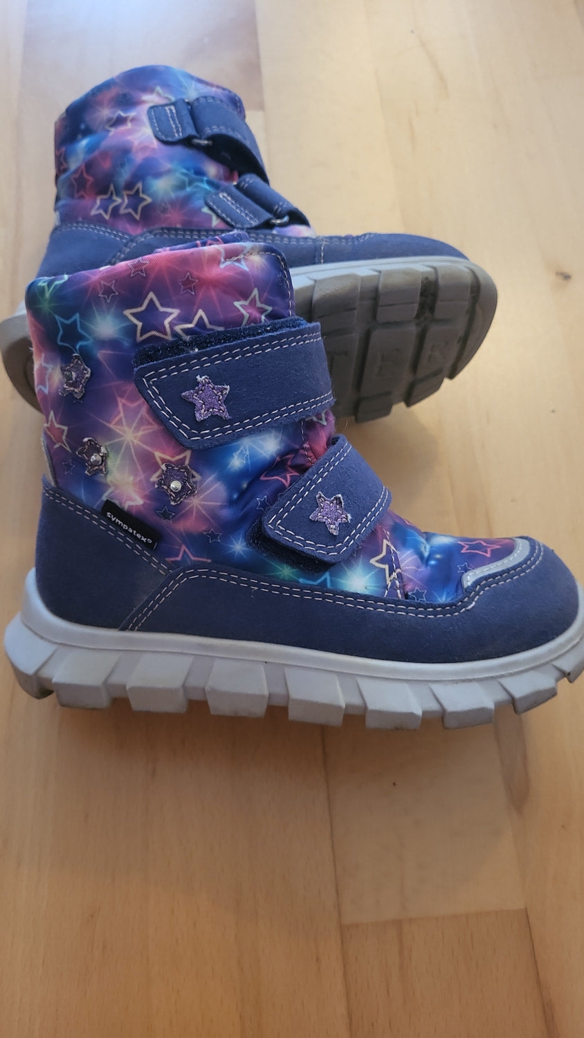 Richter Kinder Winterstiefel Gr 26 Blau Lila Sterne blinkend Mädchen Sympatex Stiefel Boots