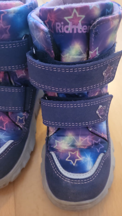 Richter Kinder Winterstiefel Gr 26 Blau Lila Sterne blinkend Mädchen Sympatex Stiefel Boots