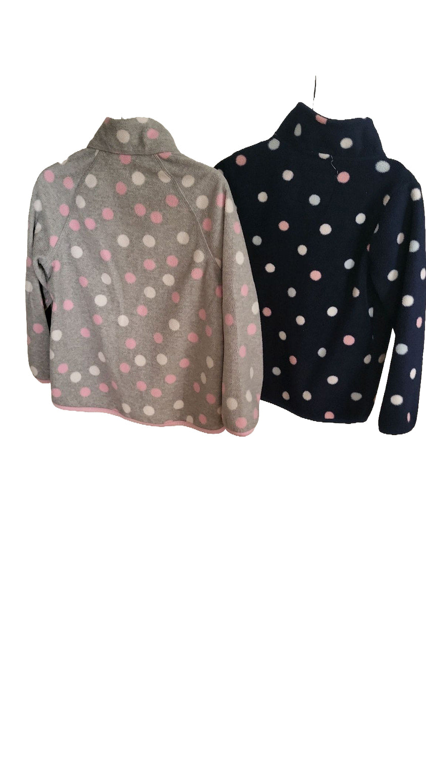 Fleecejacke Fleeceweste Set Mädchen 104,110 blau rosa grau Punkte Kindergarten Kinderweste