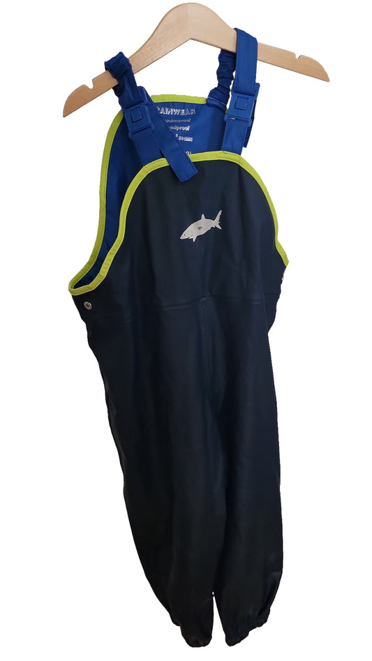 Palomino Regenhose Gatschhose Matschhose Größe 104 110 - Wasserdicht mit Hai-Print