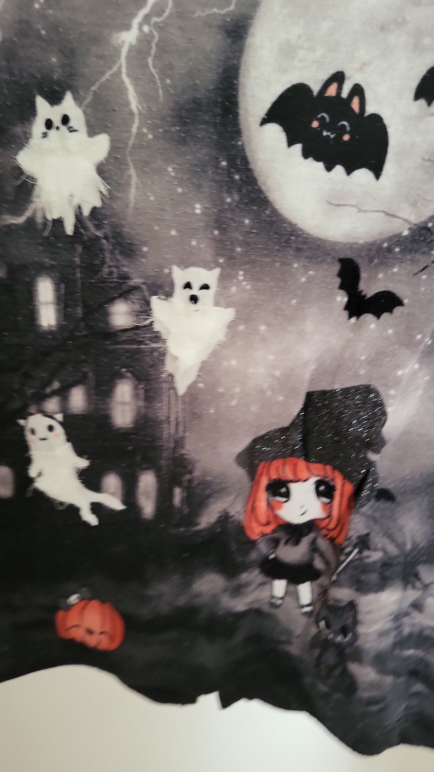 H&M Langarmshirt 98 104 Schwarz Halloween Hexe Fledermaus Gespenst Kürbis Shirt Kinder