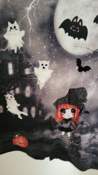 H&M Langarmshirt 98 104 Schwarz Halloween Hexe Fledermaus Gespenst Kürbis Shirt Kinder