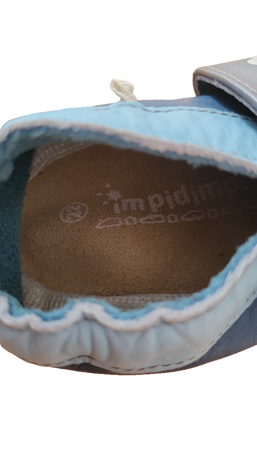 Impidimpi Krabbelschuhe Gr 22 Patschen Erstlingsschuhe Babyschuhe Grau Blau Wolken Heißluftballon