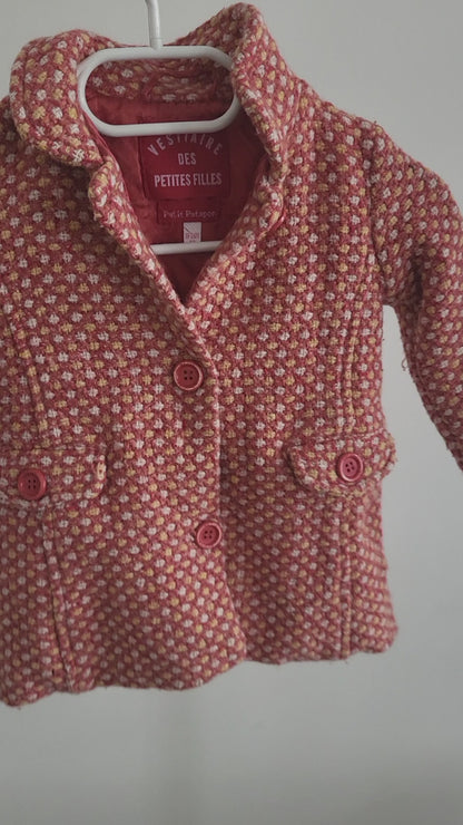Vestiaire Des Petites Filles Mädchenmantel aus Wolle Gr. 92 18-24M