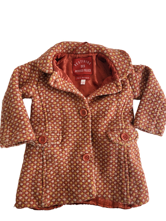 Vestiaire Des Petites Filles Mädchenmantel aus Wolle Gr. 92 18-24M